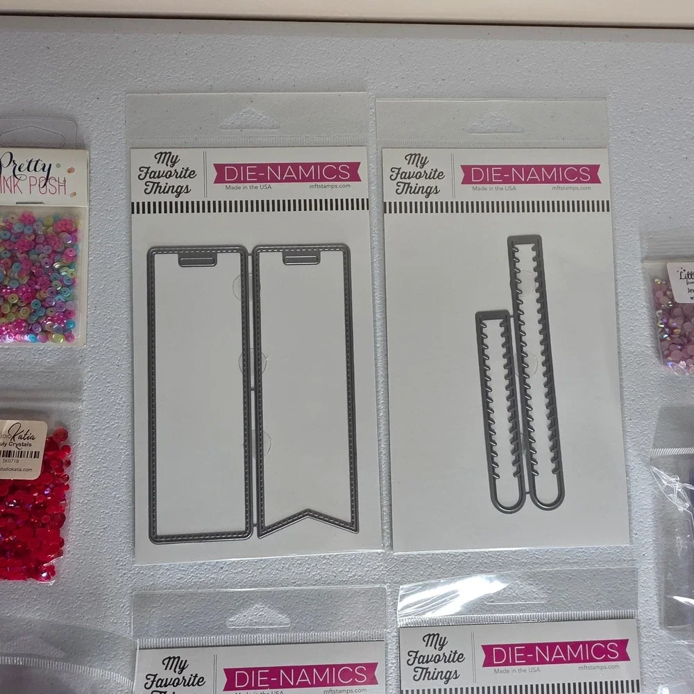 NEW My Favorite Things Die-namics Shaker Die & Pouch Bundle Sequins Mixed Colors